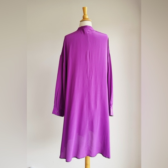 REBECCA MOSES Women's Silk Fuchsia Tunic Large - Picture 5 of 7